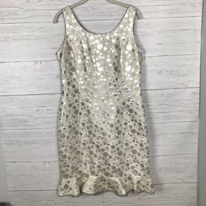 SARA CAMPBELL DRESS silver dot dress